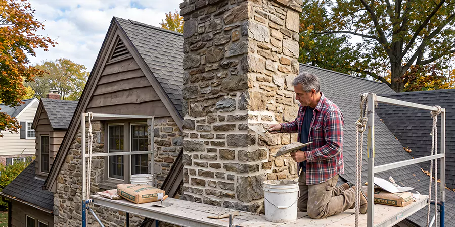 Tuckpointing Stone Chimney Cherry Hill