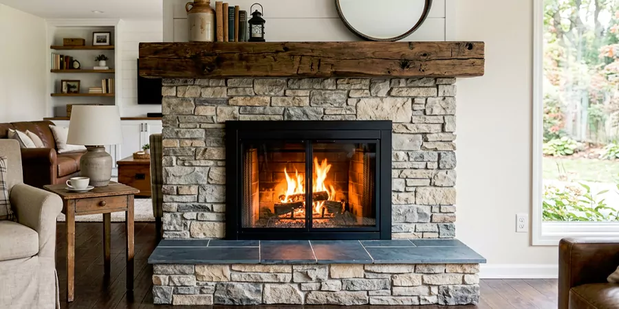 Modern and Farmhouse Fireplace Makeover Cherry Hill